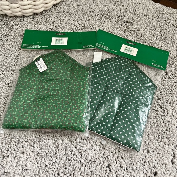 Two Fabric Potholders Christmas Homespun Look Dinner Table Trivet Kitchen Decor - Picture 3 of 10